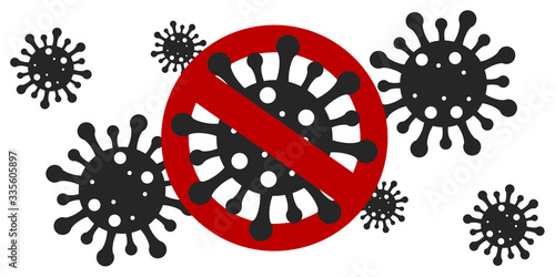 Illustrations concept, stop coronavirus COVID-19. virus wuhan from china. Vector illustrate.