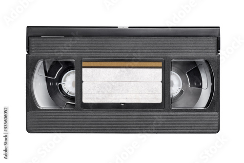VHS video tape cassette isolated on white