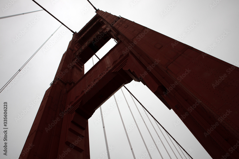 Obraz premium San Francisco, California / USA - August 28, 2015: Particular of Golden gate Bridge, San Francisco, California, USA