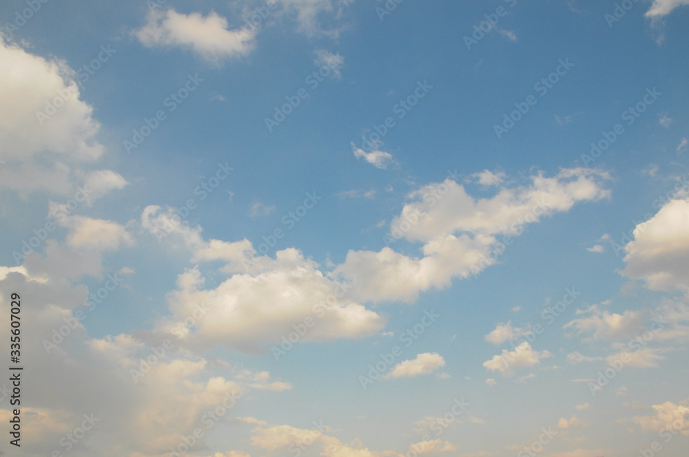 blue sky and small clouds in the right corner of the image
