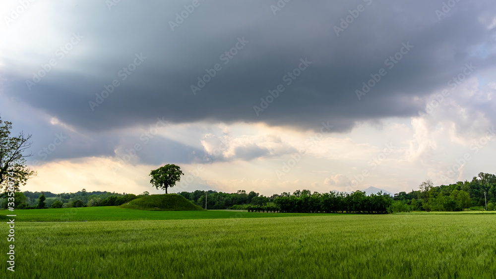 Obraz premium Storm in the fields of Friuli Venezia-Giulia