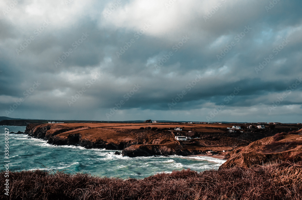 Cornwall Sea landscape on Stormy Weather. Cornwall Sea landscape on Stormy Weather.
