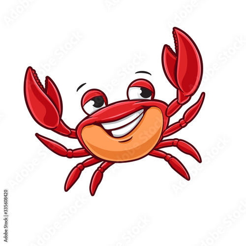 red crab on a white background