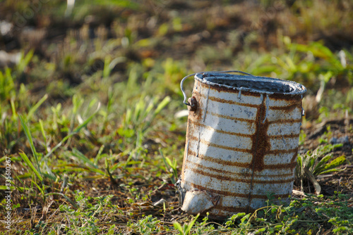 An old paint can