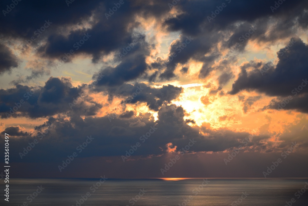 sunset over the sea sunset over the sea