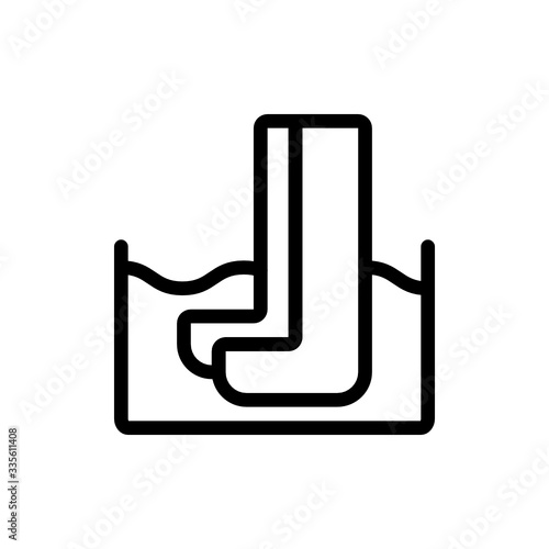 Foot Care Water Massage Treatment Icon, Logo, Vector