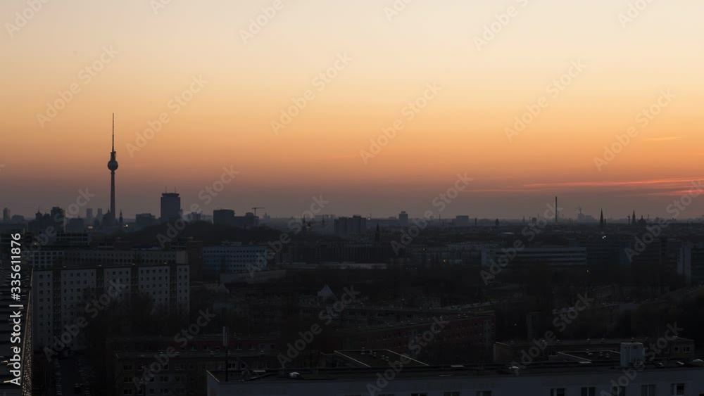 sunset over Berlin, timelapse video sunset over Berlin, timelapse video