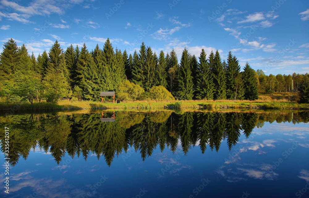 schwarzer teich, auerbach, erzgebirge schwarzer teich, auerbach, erzgebirge
