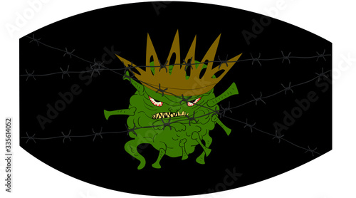 medical mask dark wire coronavirus