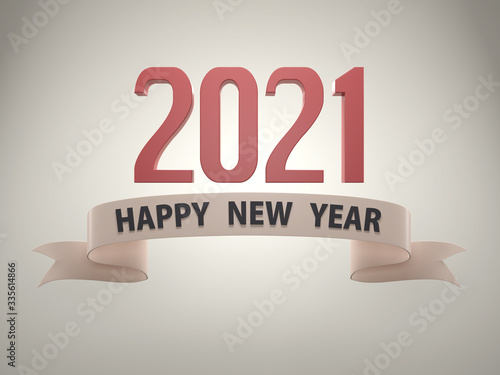 New Year 2021 Creative Design Concept - 3D Rendered Image	
 photo