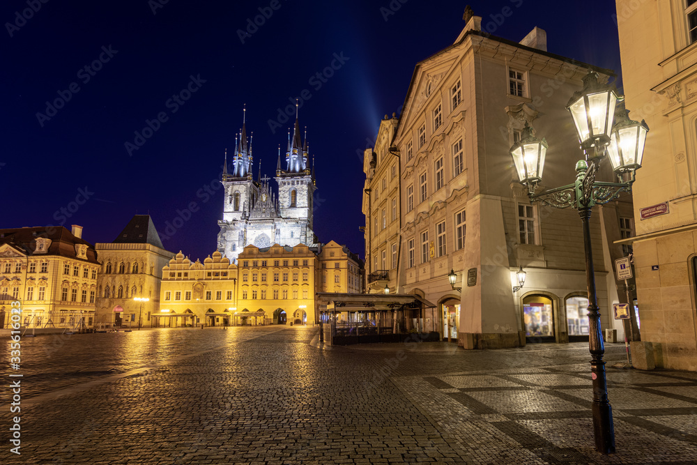 Empty Old Town Square in Prague