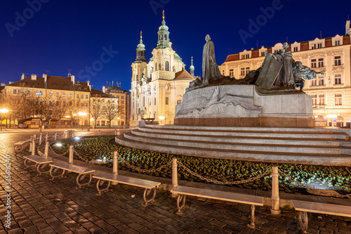 Photography Empty Old Town Square in Prague