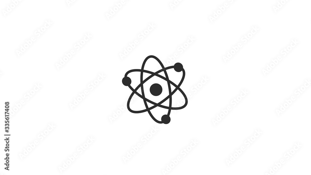 Black atom icon,Amazing atom icon on white background,science icon,technology icon
