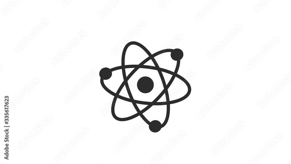 Black atom icon,Amazing atom icon on white background,science icon,technology icon Black atom icon,Amazing atom icon on white background,science icon,technology icon