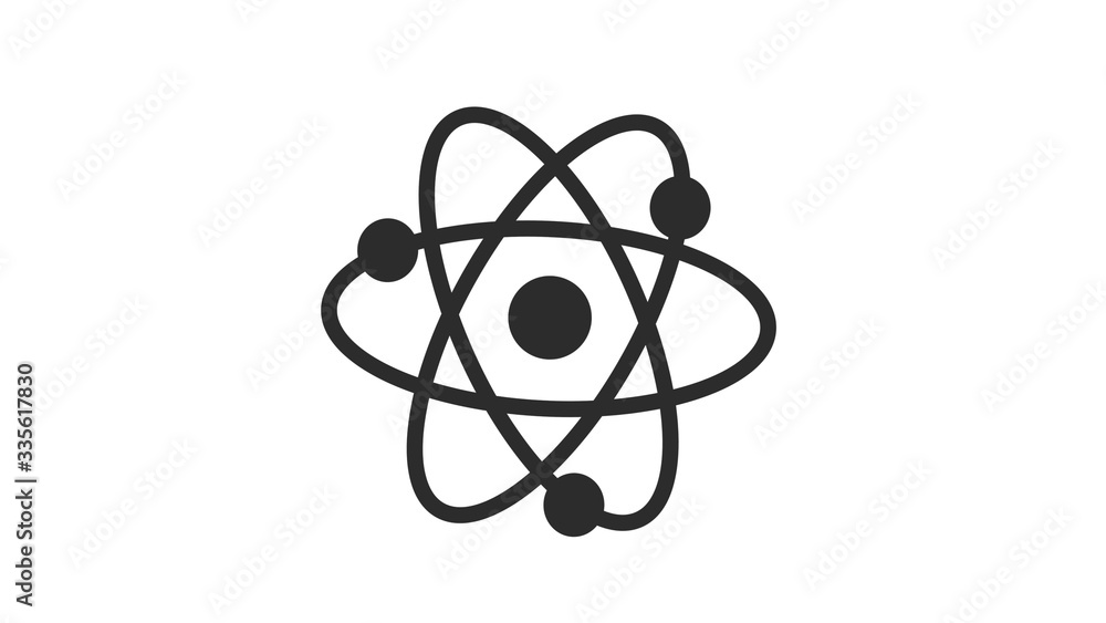 White background black atom,atom icon White background black atom,atom icon