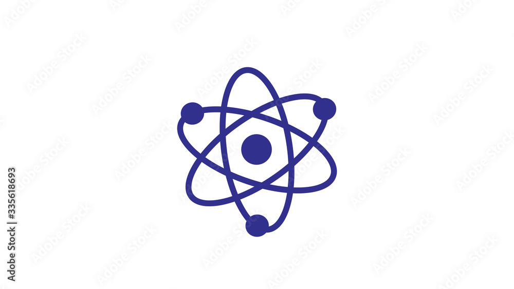 Amazing blue dark atom icon,Atom icon on white background Amazing blue dark atom icon,Atom icon on white background
