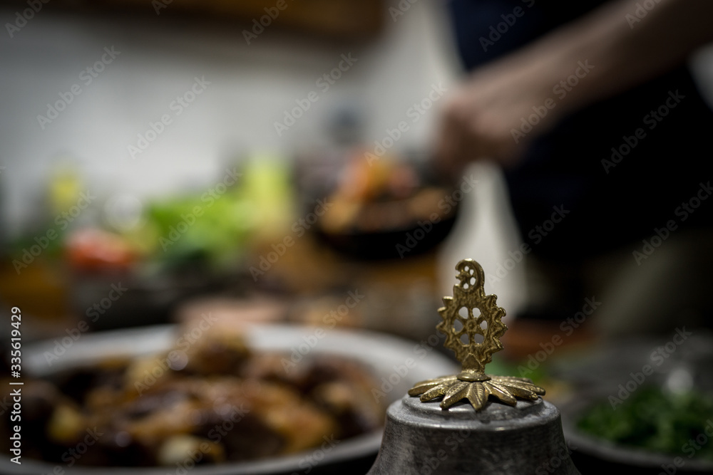 Delicious various served dinner on table for gathering family Delicious various served dinner on table for gathering family