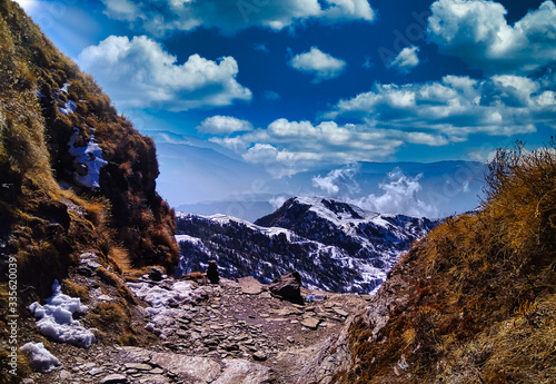 mountain landscape with blue sky