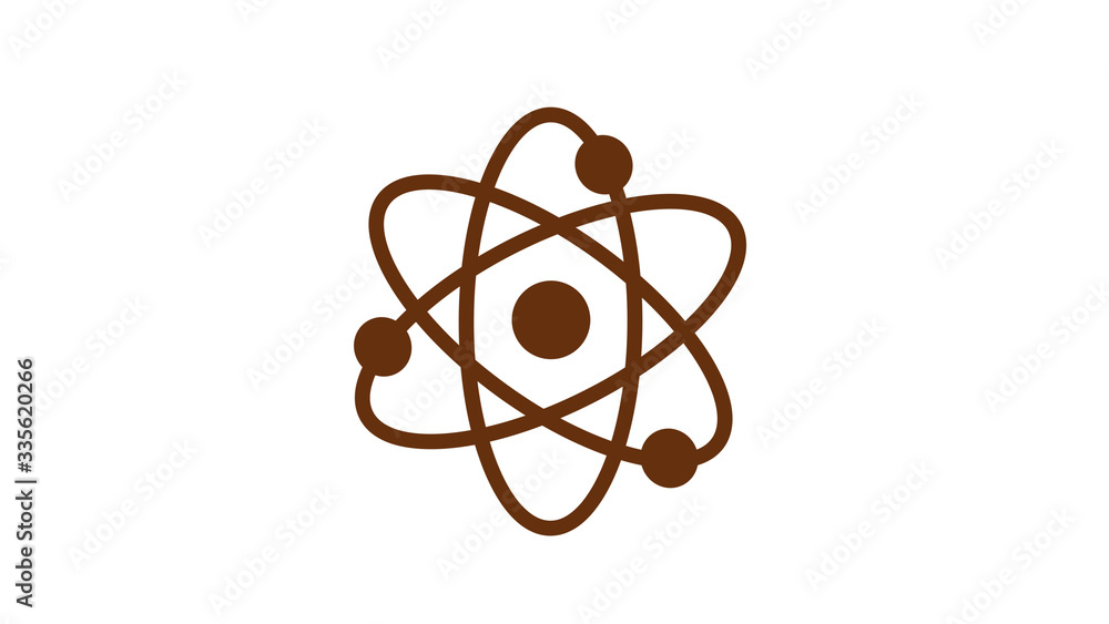 Brown dark atom icon,atom icon,New atom icon,science icon,atom design