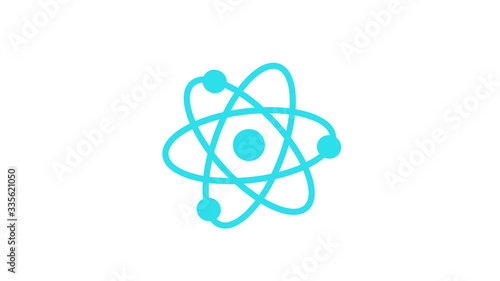 New aqua atom icon on white background,aqua atom,science icon,technology