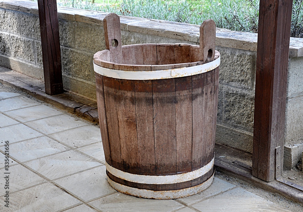 old wooden barrel