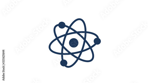 New blue dark atom icon on white background,Atom icon,Science icon