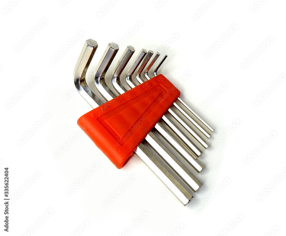 set of hex keys on a white background set of hex keys on a white background