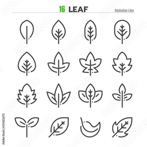 Leaf Outline Icon Set Illustration Vector EPS 10.