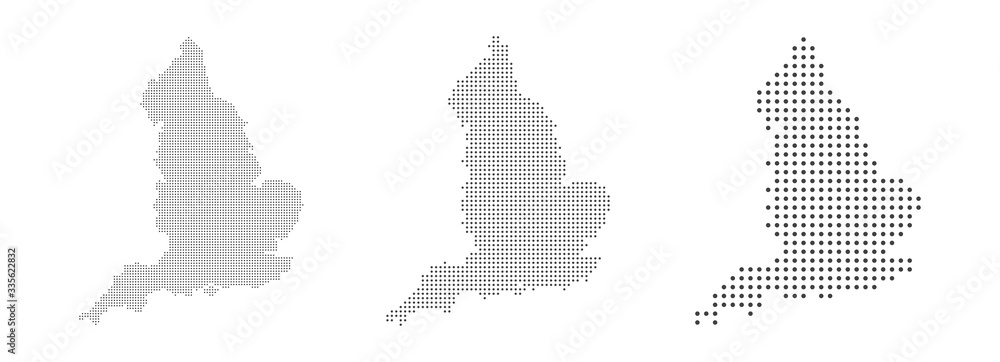 Abstract England Map with dot Pixel Spot Modern Concept Design Isolated on White background Vector illustration.