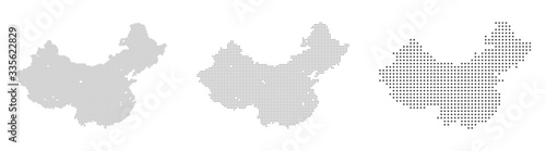Abstract China Map with dot Pixel Spot Modern Concept Design Isolated on White background Vector illustration.