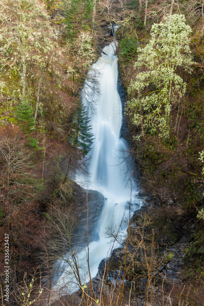 Fototapeta premium Stunning natural waterfall, Highlands, Scotland