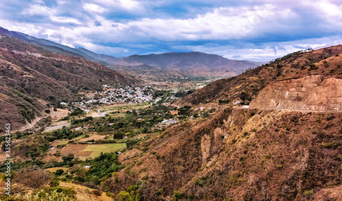 Aerial view at the small town of Sacapulas from the mountains in Guatemala.