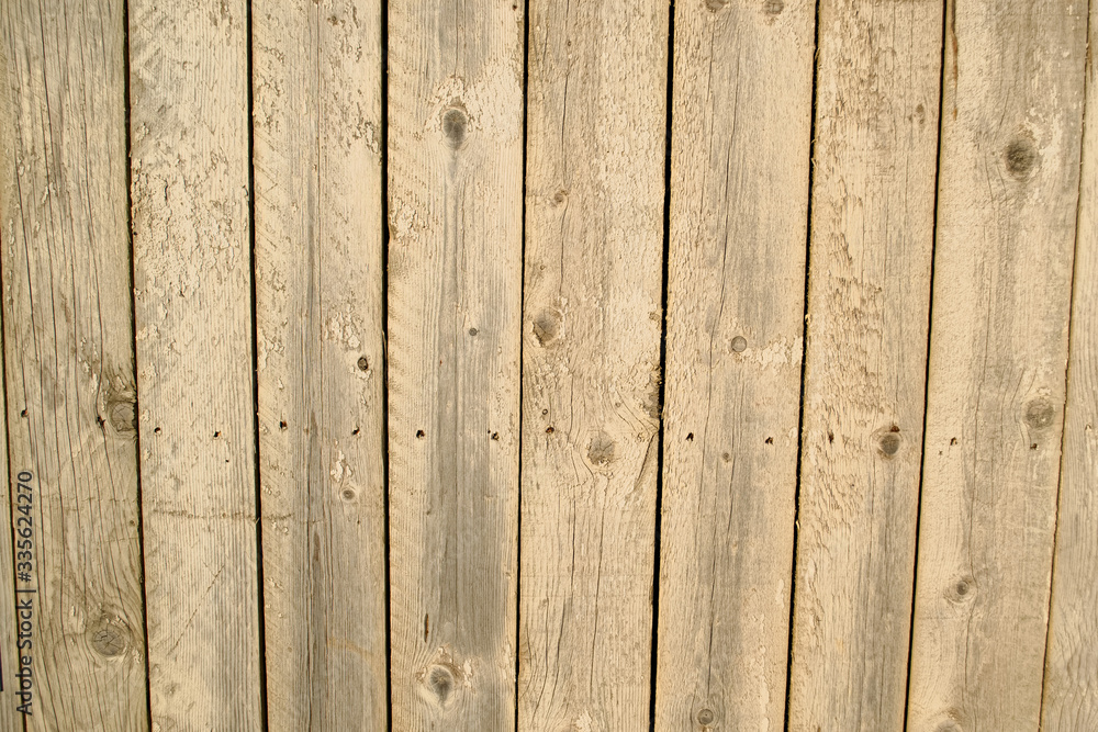 Fototapeta premium wooden fence made of planks, copy space