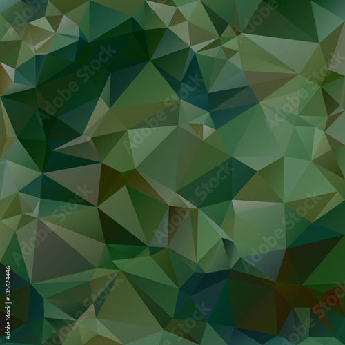 vector abstract irregular polygon square background - triangle low poly pattern - dark military camouflage color green brown khaki