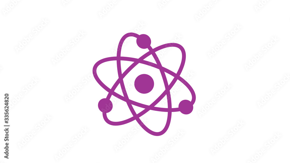Best pink dark atom icon,New atom icon on white background,science atom icon