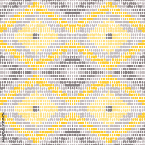 Yellow Batik Elegant Vector Seamless Pattern. 