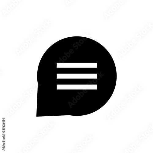 Speech bubble icon illustration. Text message  chatting  texting symbols. Online communication  conversation sign. Chat bubble icon for modern style web and mobile applications.
