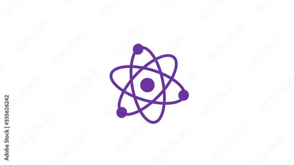 Amazing purple color atom icon on white background,New atom icon Amazing purple color atom icon on white background,New atom icon