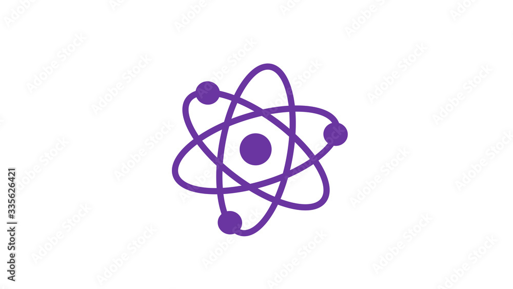 Amazing purple color atom icon on white background,New atom icon Amazing purple color atom icon on white background,New atom icon