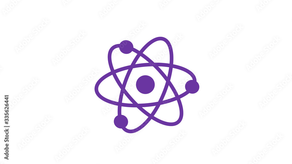 Amazing purple color atom icon on white background,New atom icon Amazing purple color atom icon on white background,New atom icon