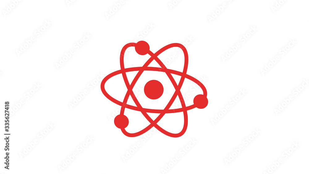 Amazing red atom icon on white background,Best atom icon Amazing red atom icon on white background,Best atom icon