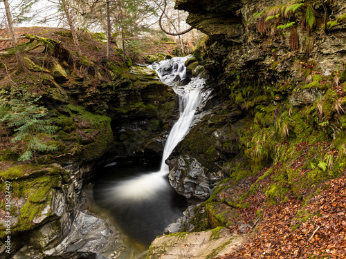 Stunning natural waterfall, Highlands, Scotland photo