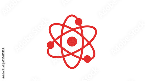 Amazing red atom icon on white background,Best atom icon