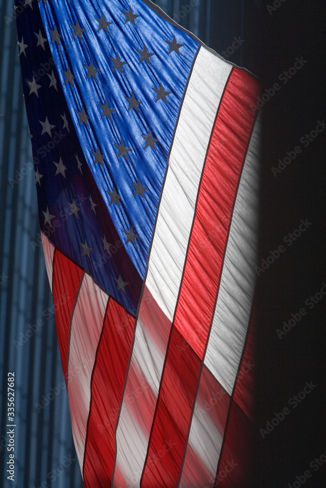 Fototapeta premium American flag backlit