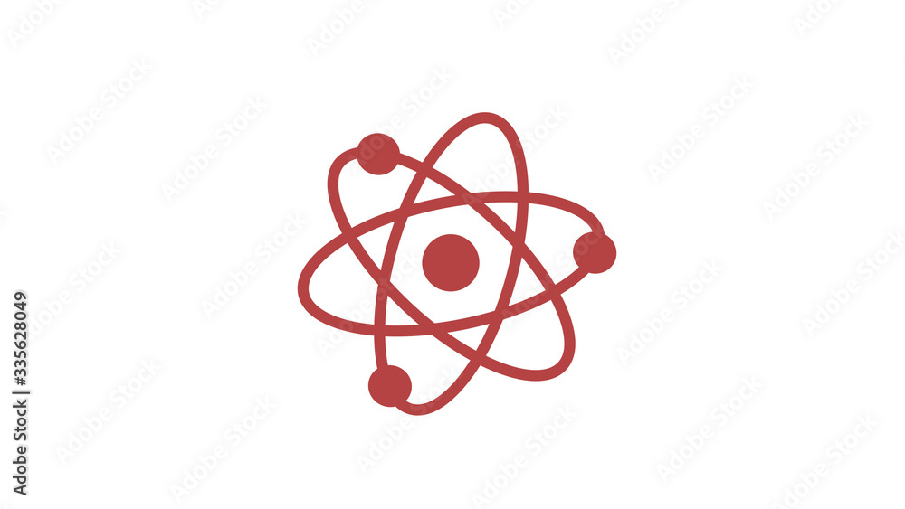 Red dark atom icon on white background,New atom icon Red dark atom icon on white background,New atom icon