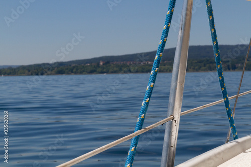 detail of a sailing boat on the sea