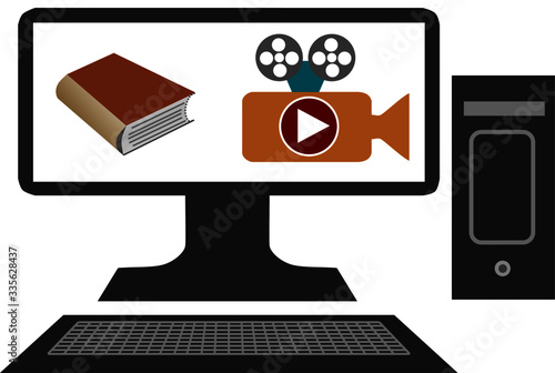 Computer in virtual Classes. This type of teaching is one of the best solutions for universities, colleges, schools, etc., to face the coronavirus (covid-19) pandemic. The best. Represent virtual clas