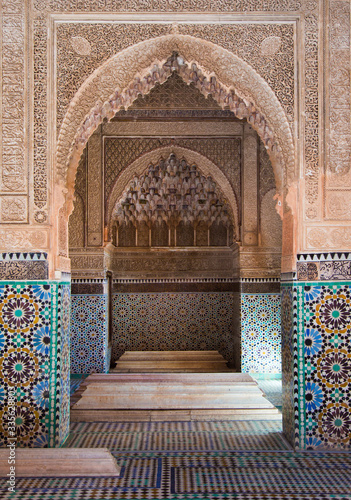 Arabic  architecture. Moroccan doors with colors.