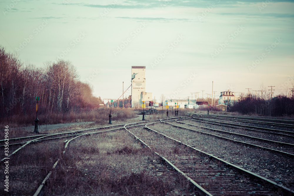 Fototapeta premium Train Tracks to Town