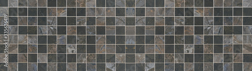 Black anthracite gray brown beige square cement concrete vintage retro tiles texture background banner panorama